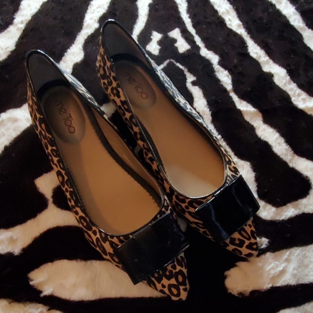 ME TOO PATTY Leopard Bow Flats